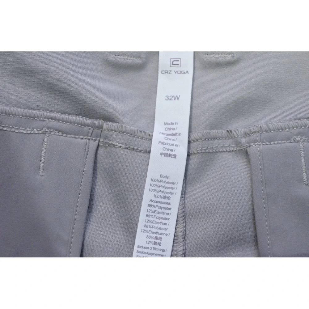CRZ YOGA Golf Shorts Mens 32W Grey Performance Activewear Excellent